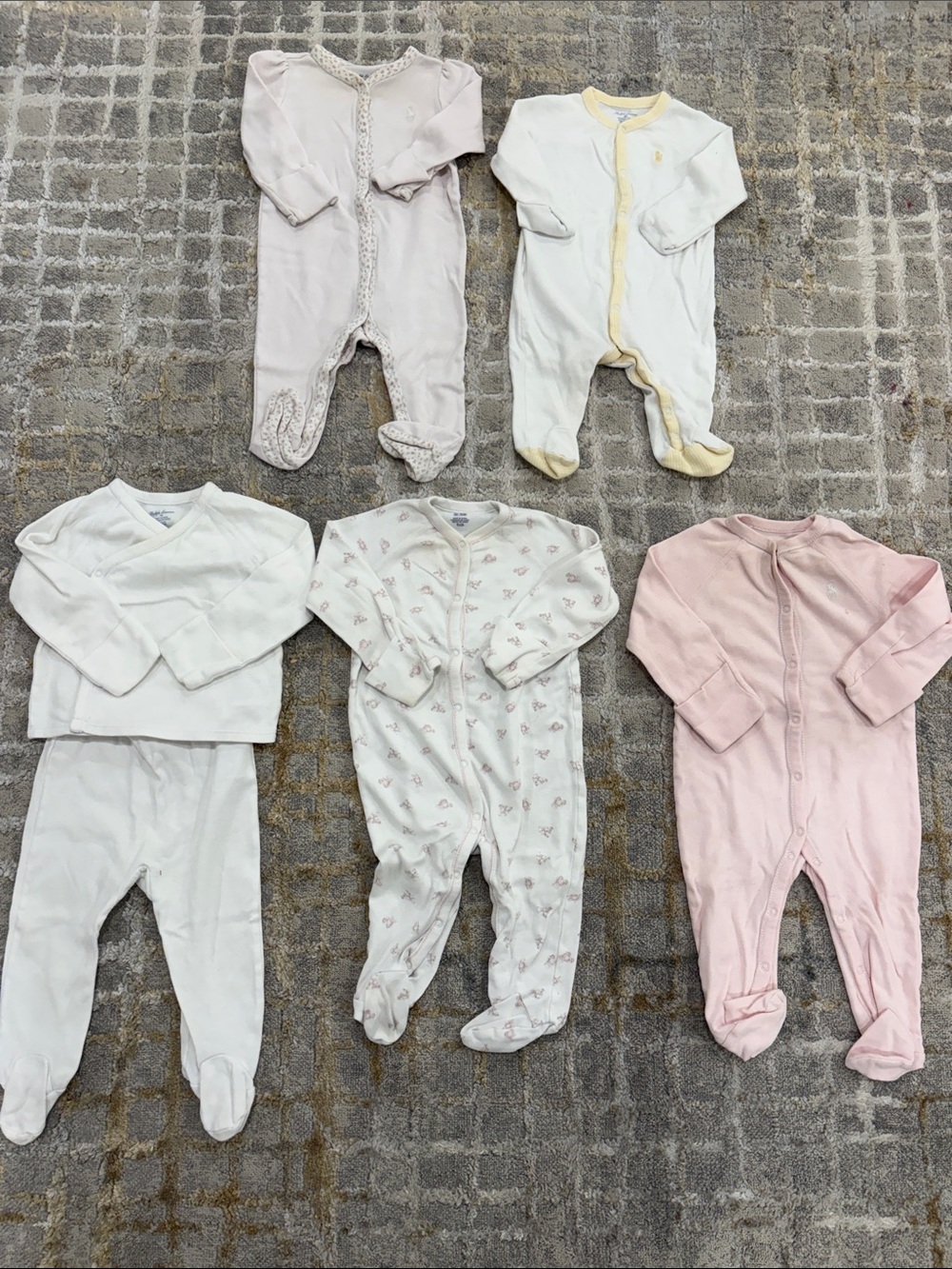 Ralph Lauren Baby Footed Pajamas 3m - 9m Bundle $150 Value